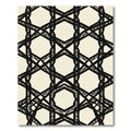 Monochrome Geometric Lattice Interlocking Hexagon Rug