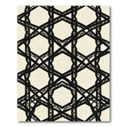 Monochrome Geometric Lattice Interlocking Hexagon Rug