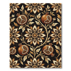 Rich Pomegranate Floral Vine Art Rug
