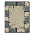 Distressed Grey Tan Concrete Tile Rug