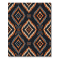 Bold Orange Gray Diamond Ikat Rug