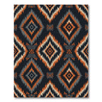 Bold Orange Gray Diamond Ikat Rug