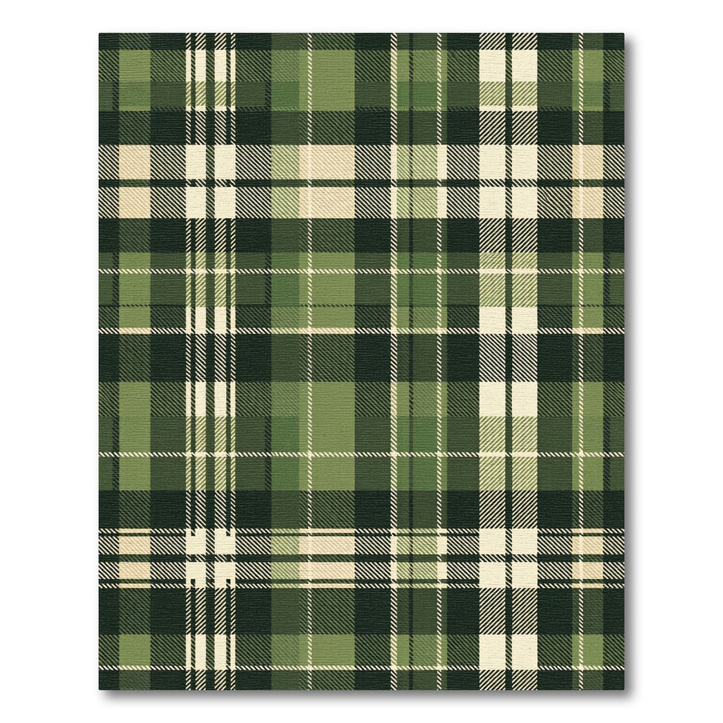 Classic Dark Forest Green Plaid Rug