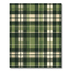 Classic Dark Forest Green Plaid Rug