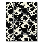 Monochrome Abstract Cow Hide Grid Rug