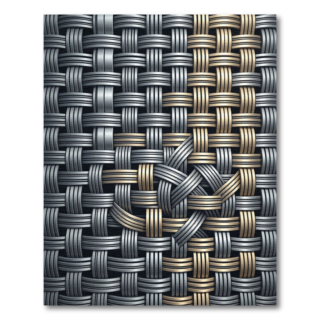 Metallic Interlocking Weave Gold Silver Rug