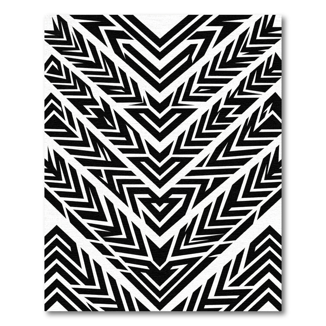 Bold Black Geometric Chevron Rug