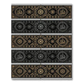 Intricate Gold Black Starburst Medallion Runner Rug