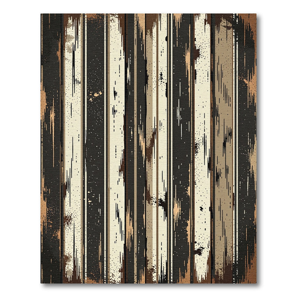 Rustic Earthy Tone Splatter Stripes Rug