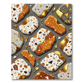 Gold Flecked Terrazzo Pebble Clusters Rug