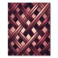 Crimson Interlocking Lattice Geometric Abstract Rug