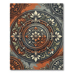 Terracotta Orange Floral Mandala Rug