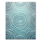 Serene Teal Rippled Concentric Circle Rug