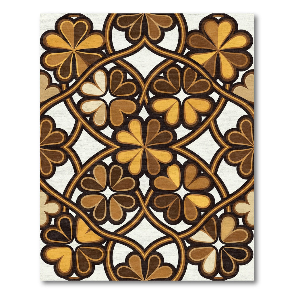 Golden Brown Clover Arch Rug
