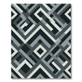 Monochrome Abstract Geometric Interlocking Line Rug