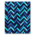 Deep Blue Chevron Geometric Rug