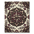 Crimson Gold Floral Compass Medallion Rug