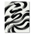 Minimalist Black and White Brushstroke Rug