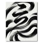 Minimalist Black and White Brushstroke Rug