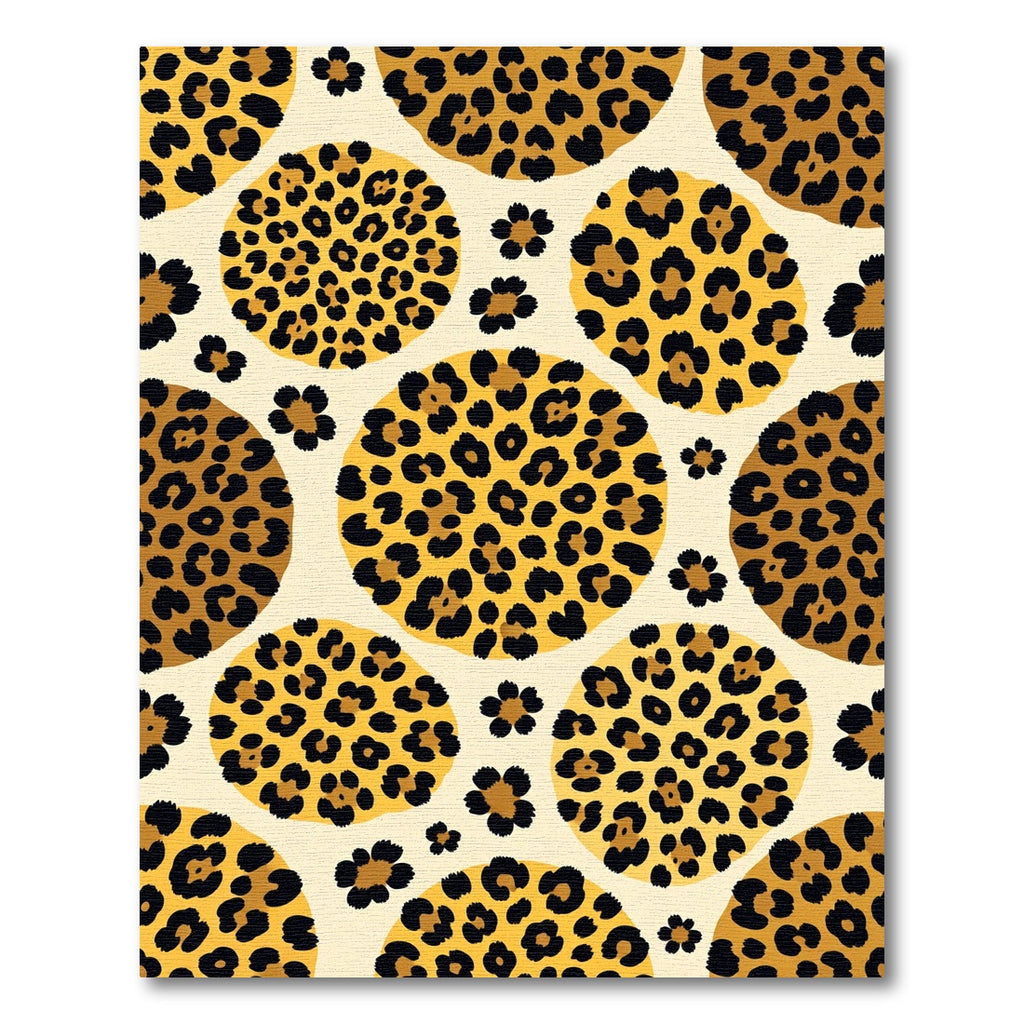 Cream and Gold Spotted Animal Rug
