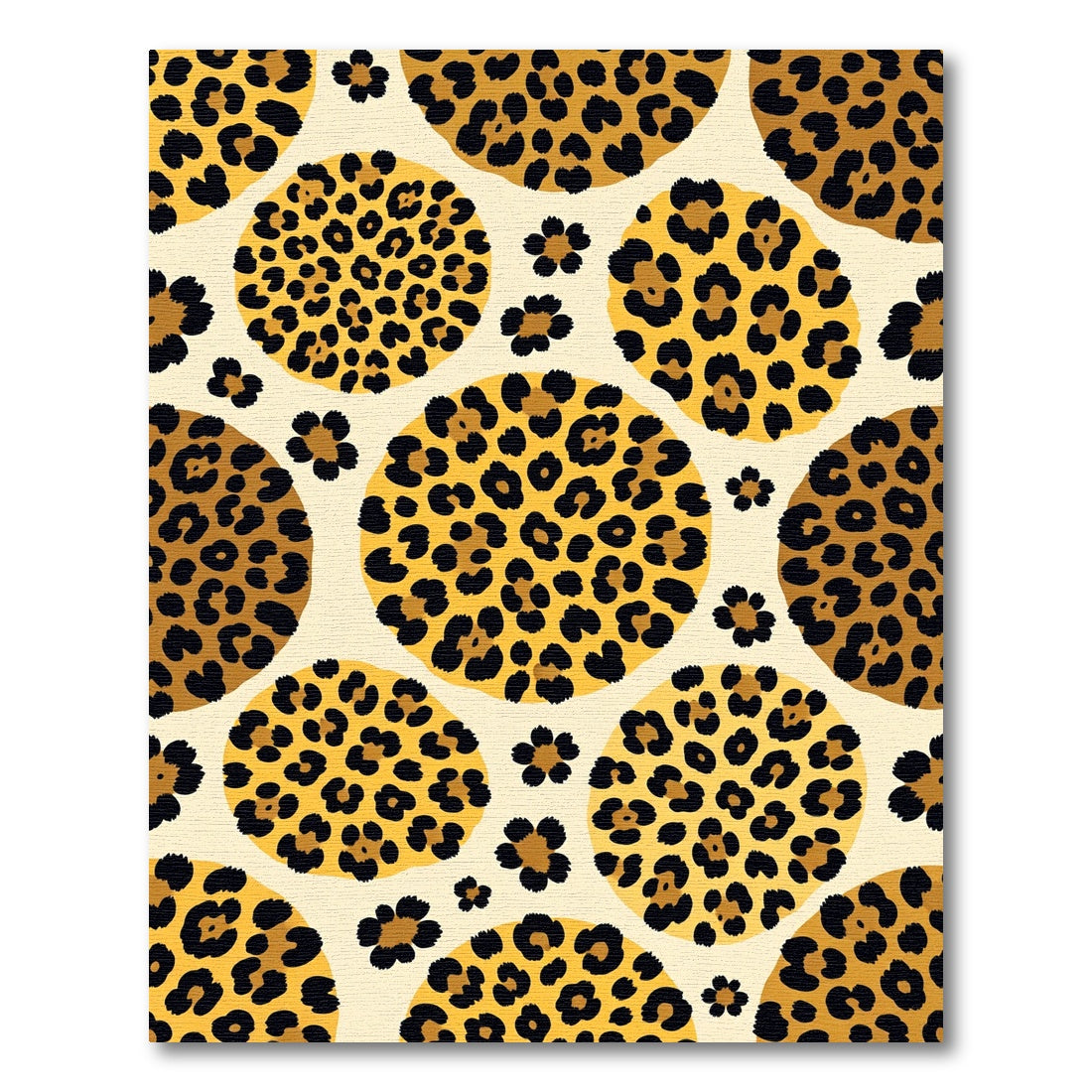 Cream and Gold Spotted Animal Rug