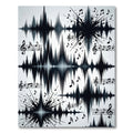 Monochrome Abstract Musical Wave Fragment Art Rug