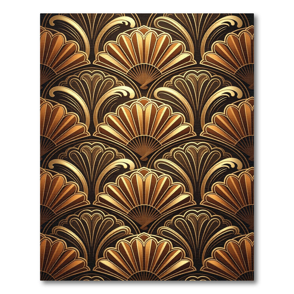 Golden Fan Art Deco Rug