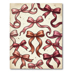 Romantic Dusty Rose Ribbon Bow Decor Rug