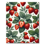 Vibrant Red Strawberry Botanical Art Rug