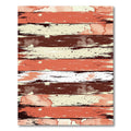 Coral Red Distressed Wood Stripes Rug
