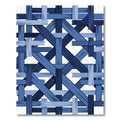 Blue Interwoven Geometric Lattice Rug