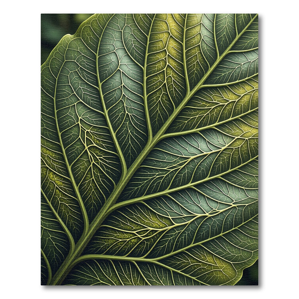 Lush Emerald Tropical Vein Organic Foliage Rug