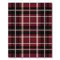 Deep Red Black Plaid Tartan Weave Rug
