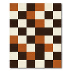 Modern Terracotta and Chocolate Checkered Tiles Rug