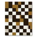 Abstract Brown and Black Geometric Grid Rug