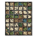 Cracked Earth Tiles In Wood Grid Rug