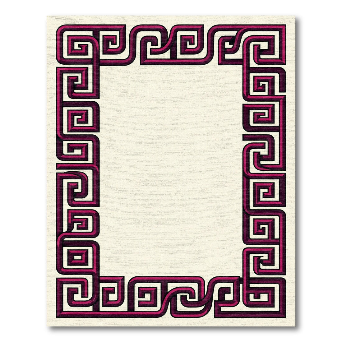 Deep Magenta Maze Border Rug
