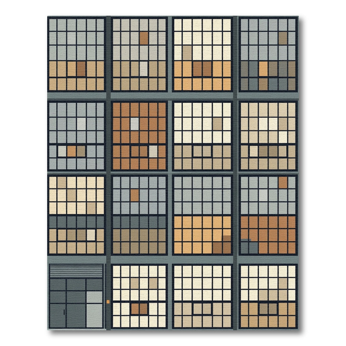 Minimalist Geometric Grid Blocks Rug