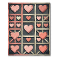 Distressed Pink Heart Grid Illustration Rug