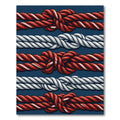 Red White Nautical Knotted Rope Rug