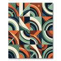 Retro Earthen Geometric Circular Art Rug