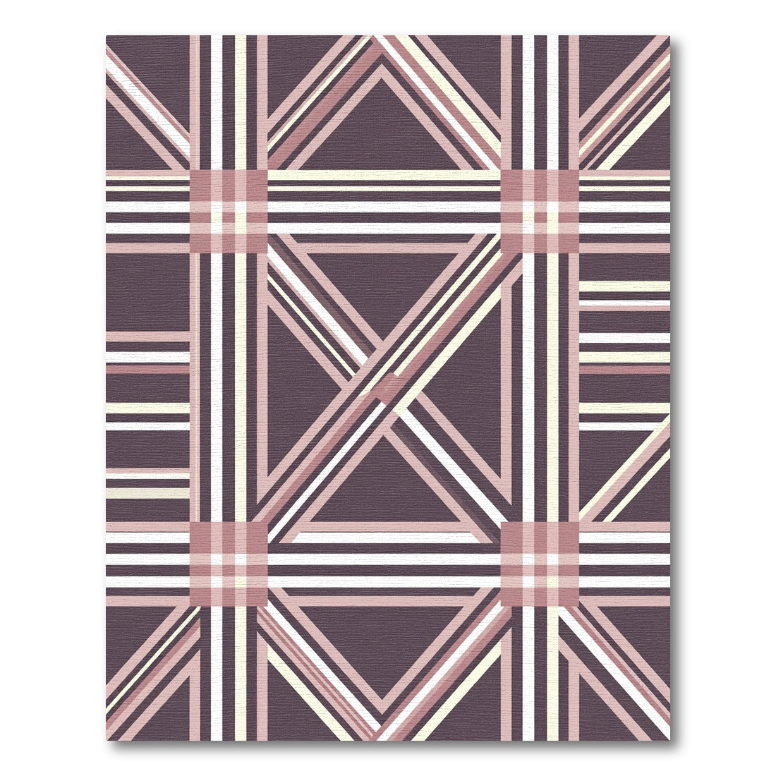 Plum Pink Geometric Plaid Lines Rug