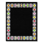 Colorful Alphabet Border Geometric Rug