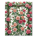 Romantic Pink Rose Trellis Floral Rug