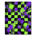 Neon Green and Purple Paint Splatter Rug