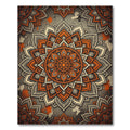 Burnt Orange Mandala Floral Medallion Rug