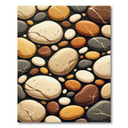 Earthy Tones Polished River Stone Rug