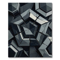 Monochrome Geometric Pentagonal Shattered Slate Rug