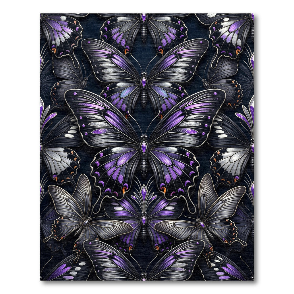 Gothic Orchid Butterfly Mandala Rug