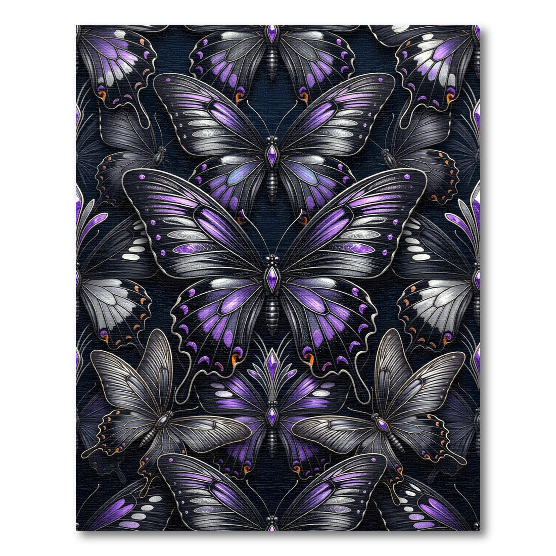Gothic Orchid Butterfly Mandala Rug
